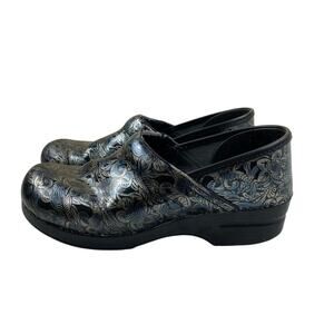 Dansko Women Clogs Paisley Floral Print Leather Nursing Comfort Shoes EU 41